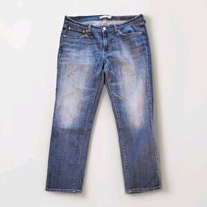 Levi's Levi Mid-Rise Tapered Leg Boyfriend Jeans Size 30 Dark Stone Wash Stretch